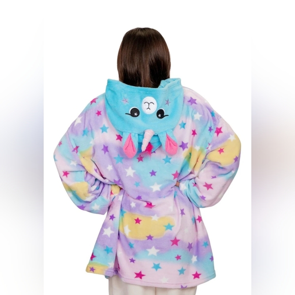 Moosh Moosh Llamacorn Llama Unicorn Hooded Blanket 23x27 One Size - Picture 5 of 5